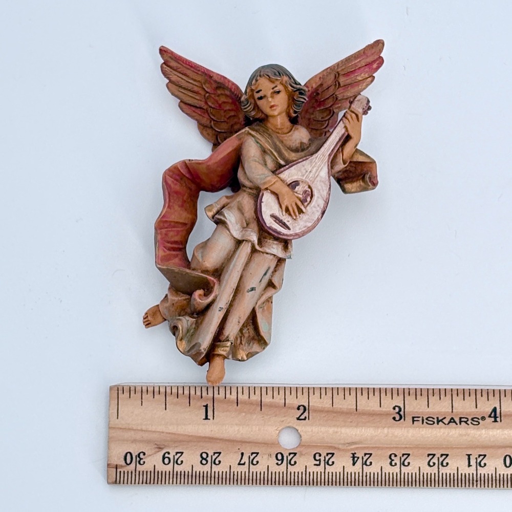 Fontanini 670 Angel Ornament Vintage Depose Italy Figurine Mandolin Player - Picture 5 of 11